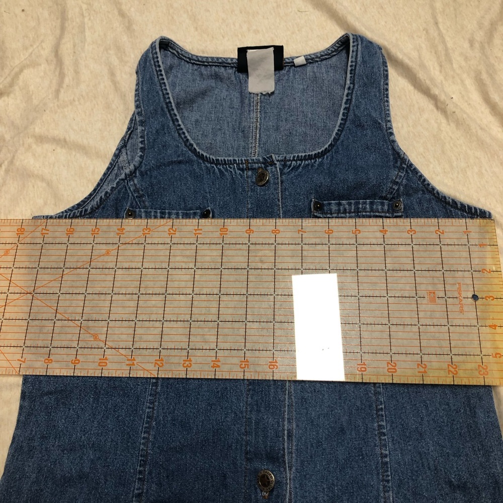 Vintage Y2K Faded Glory Denim Dress Button Down Cotton Western Modest 90s 00s - Picture 5 of 9